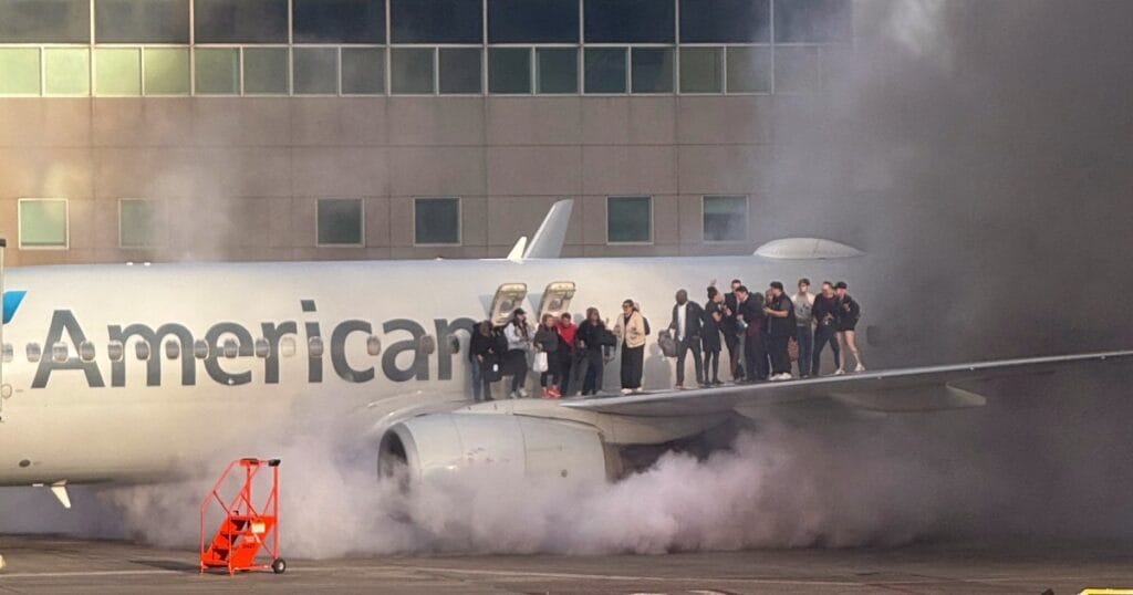 American Airlines Plane Fire
